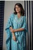 Blue Block Printed Ecovera Kaftan