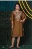 Brown Embroidered Kaftan