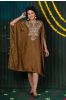 Brown Embroidered Kaftan