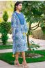 Blue Block Printed Cotton Kaftan Dress