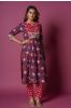 Poppy Red Block Printed Kurta Set