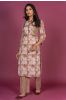 Bellini Peach Block Printed Kurta Set