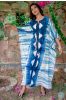 Blue And White Shibori Cotton Kaftan Dress