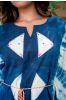 Blue And White Shibori Cotton Kaftan Dress