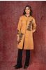 Brown Applique Reversible Quilted Coat