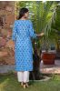 Blue Floral Printed Kurta 