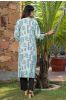 Green Printed Slub Cotton Kurta