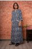 Navy Blue Block Printed Night Gown