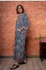 Navy Blue Block Printed Night Gown