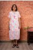 White Block Printed Night Gown