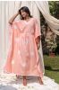 Pastel Peach Shibori Cotton Kaftan