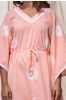 Pastel Peach Shibori Cotton Kaftan