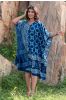 Indigo Designer Block Print Kaftan Dress