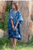 Indigo Designer Block Print Kaftan Dress