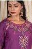 Liliac Purple Embroidered Kurta 