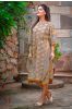 Mustard Bagru Block Printed Cotton Kaftan Dress