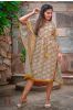 Mustard Bagru Block Printed Cotton Kaftan Dress