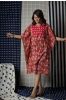 Red Floral Block Printed Kaftan