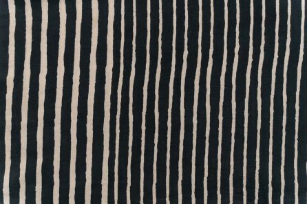 Black Stripes Block Printed Fabric